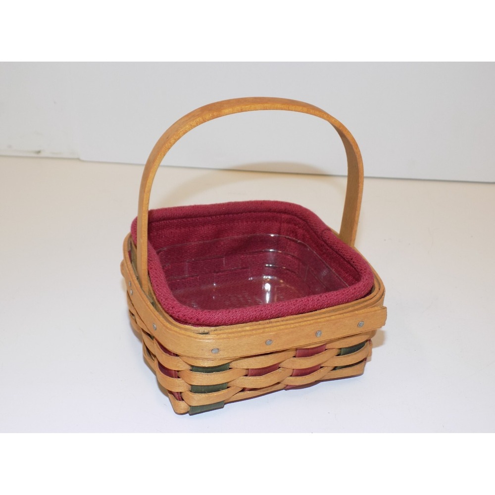 Small Holiday Helper Basket w/ Paprika Liner & Protector 2003 Longaberger - Picture 4 of 16